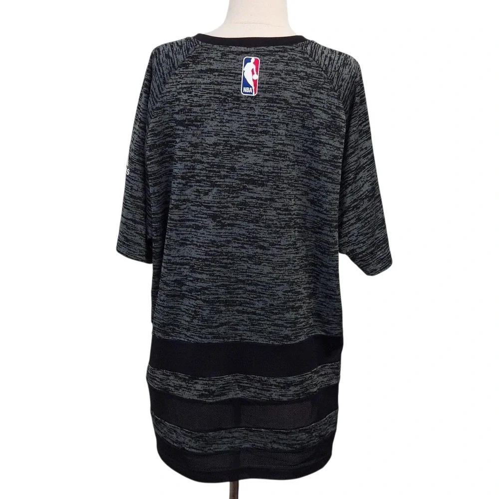 Adidas Houston Rockets Gray Black Space-Dye Striped Shirt / NBA Jersey- Mens XL